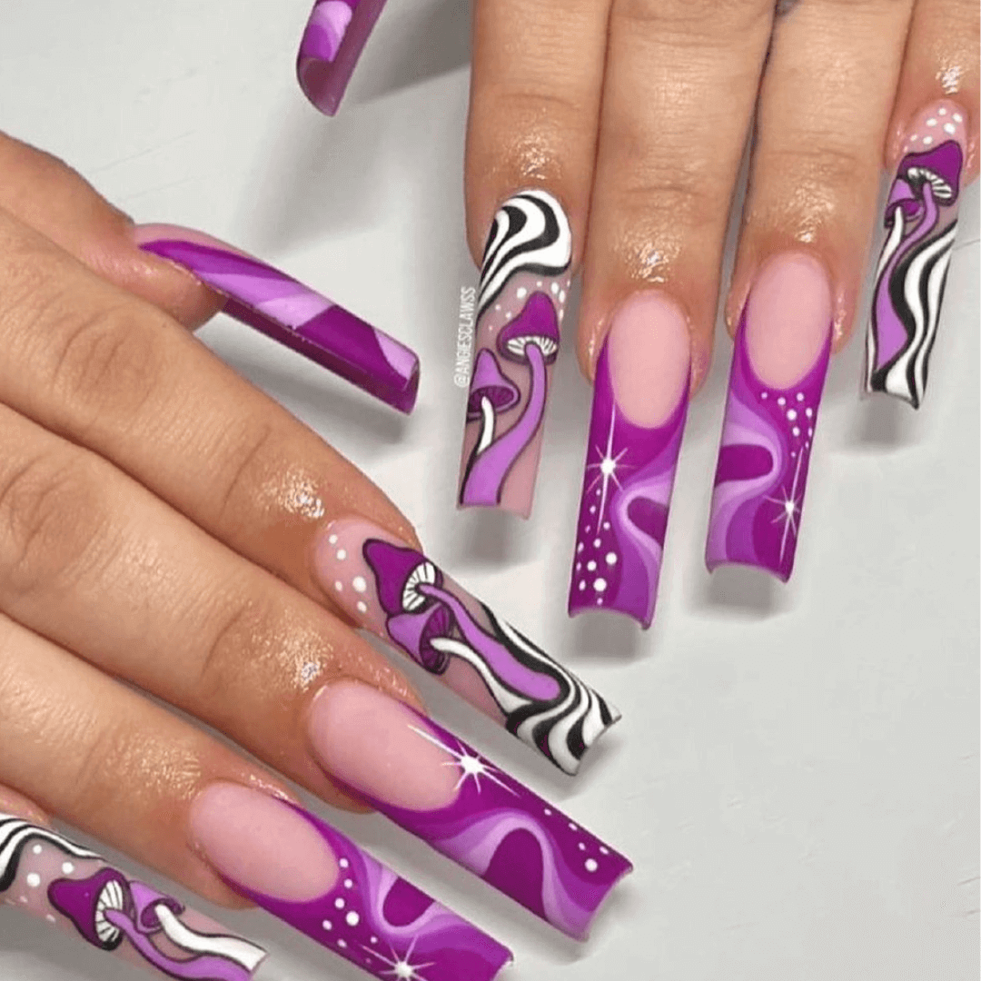 Purple nails design