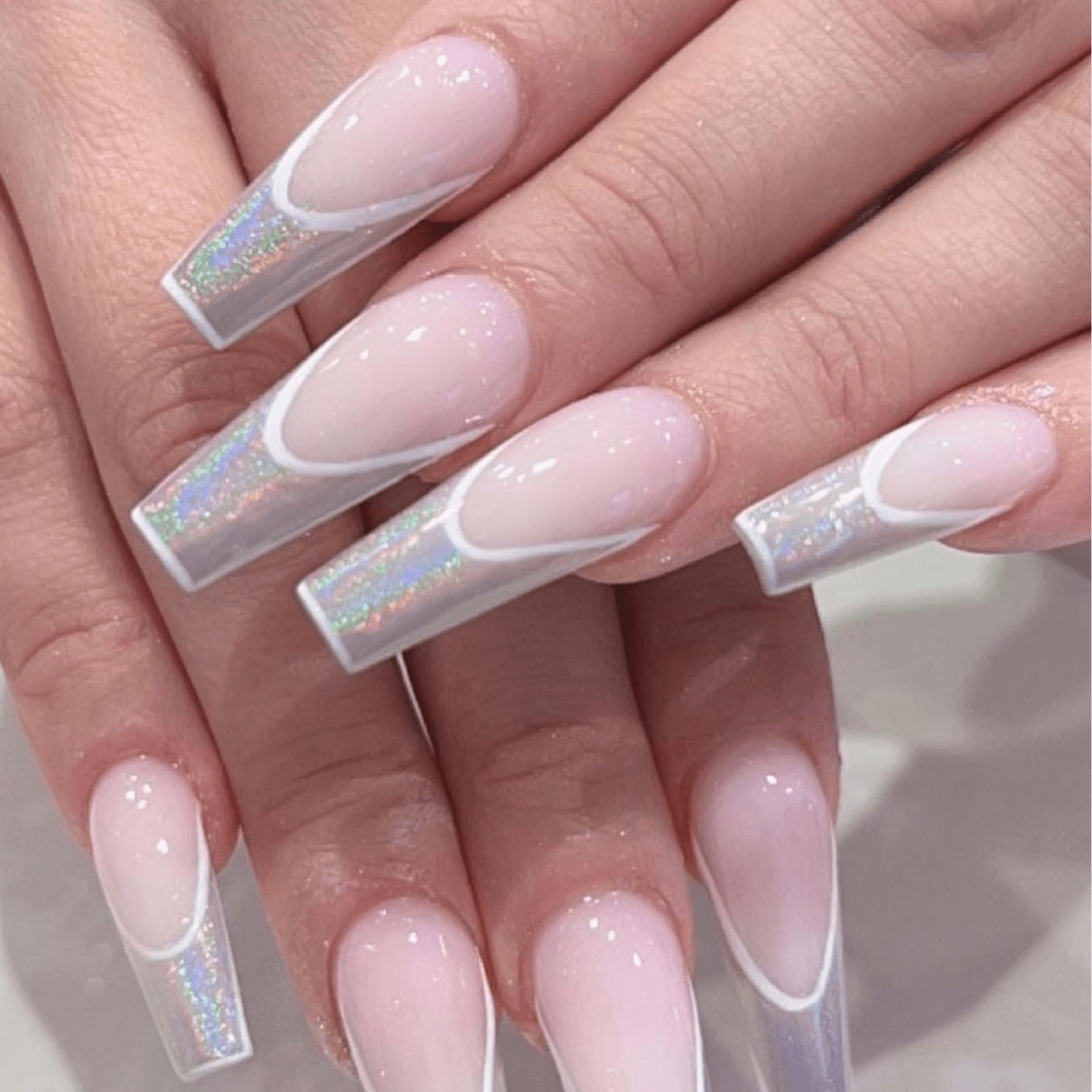 Nude Chrome Nails