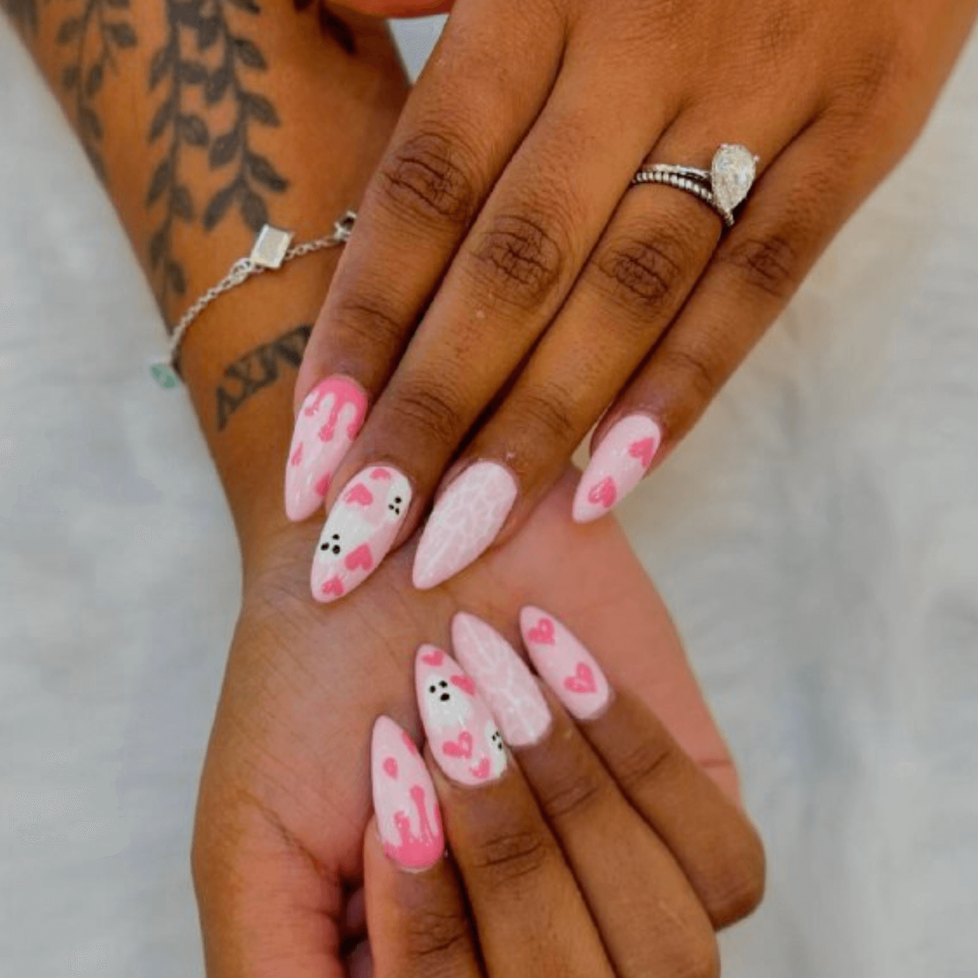 Pink And White Nails