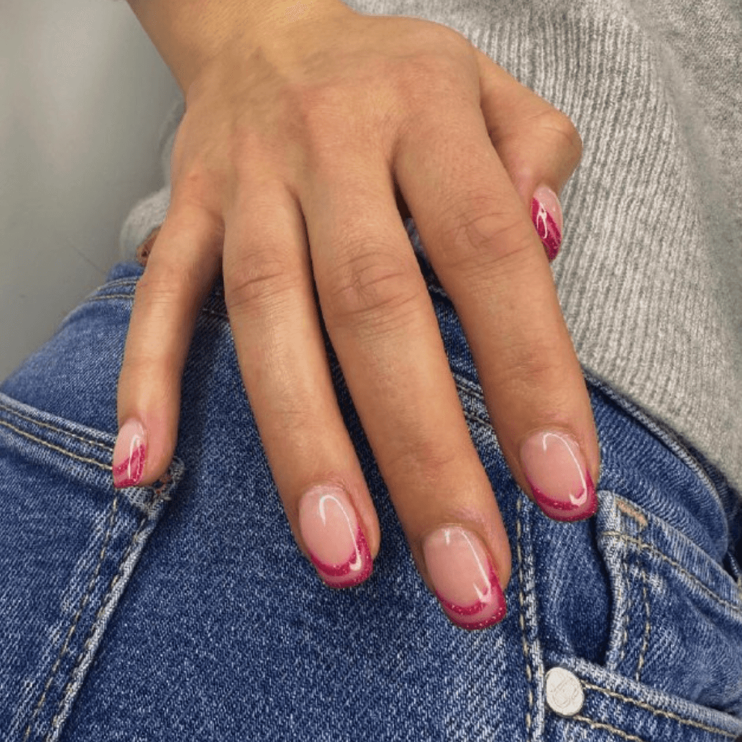 Elegant Purple French Manicure