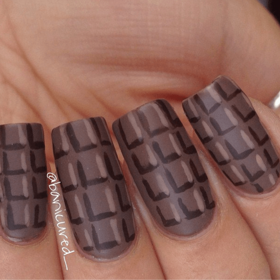 Chocolate brown fall nails