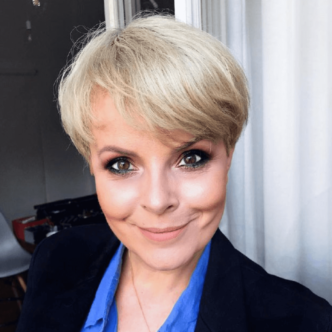 Pixie cut z grzywką