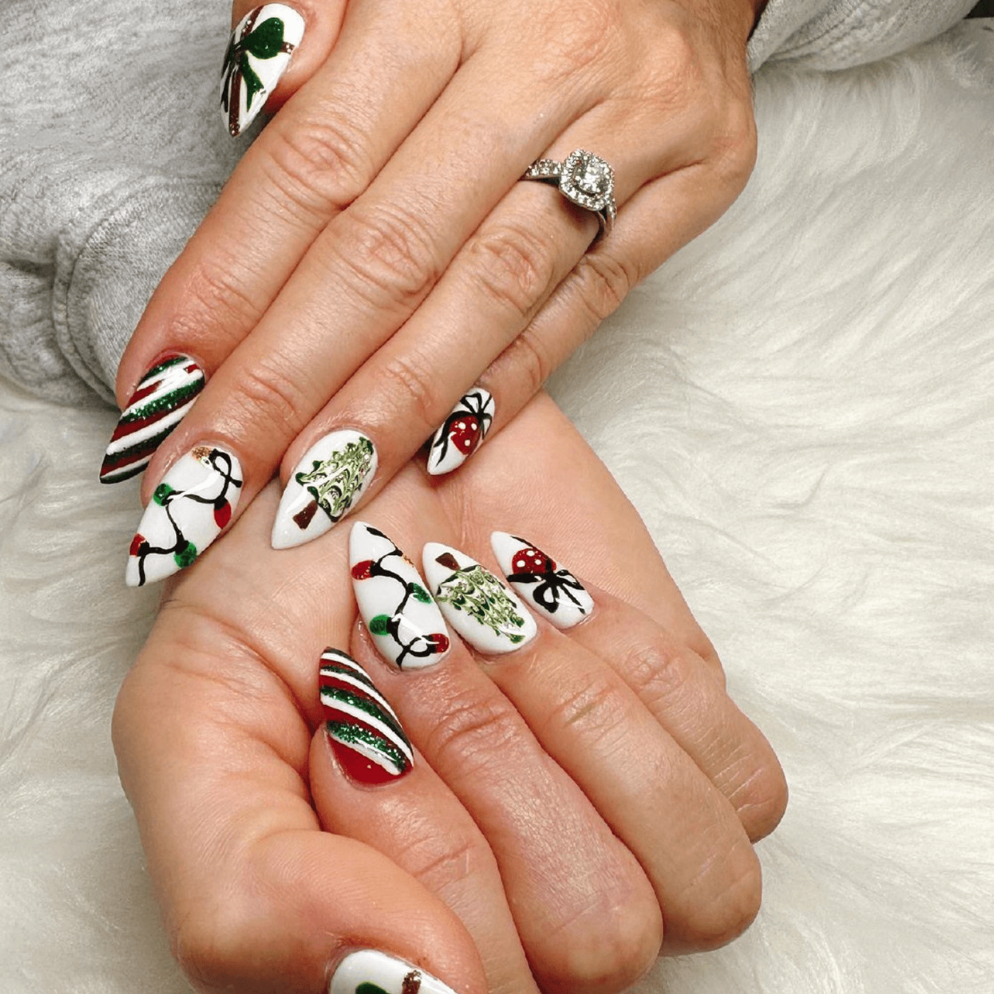 Long Candy Cane Nails