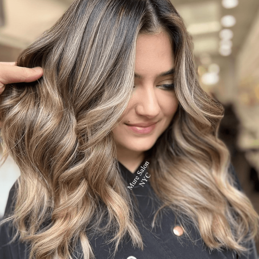 Ash blonde balayage