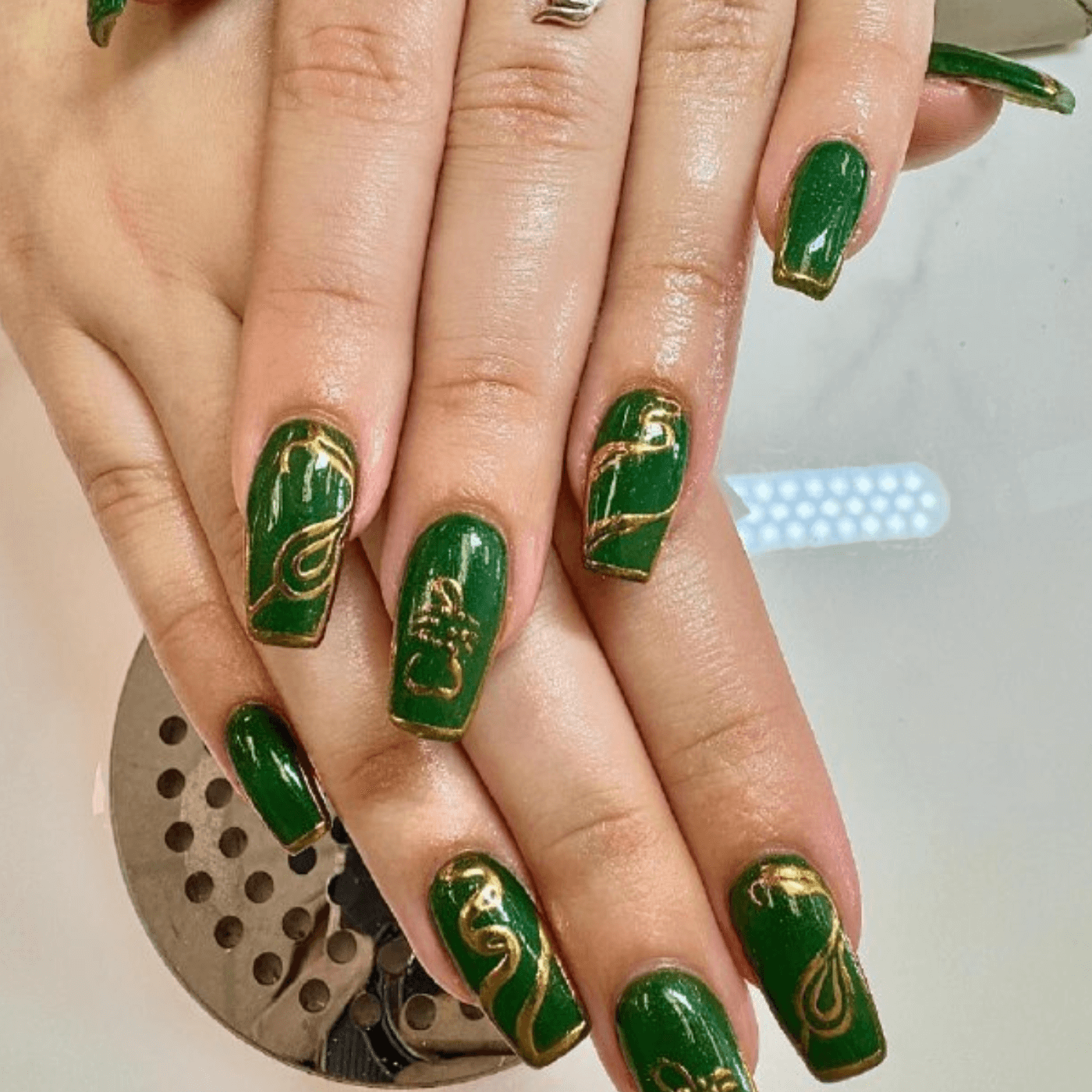 Emerald Green and Gold Glitter