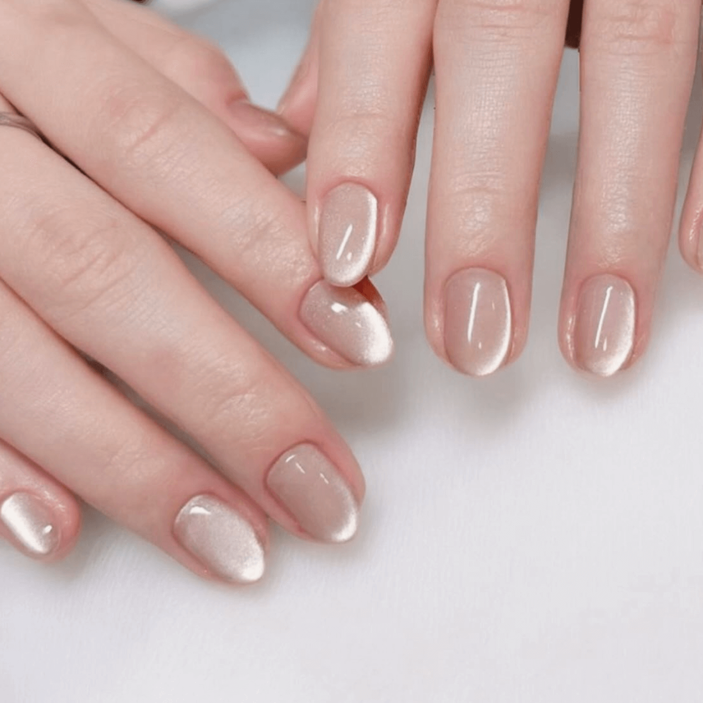 Classy Short Nail Designs with Nude Polish