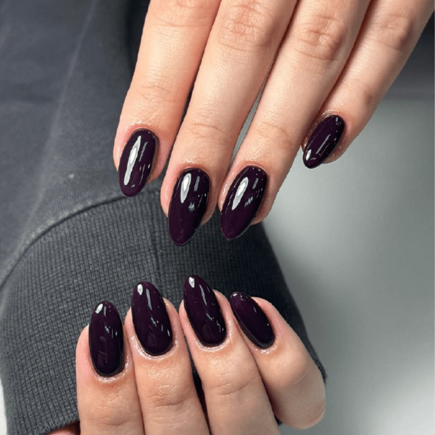 Short Gel Nails with Glossy Top Coat