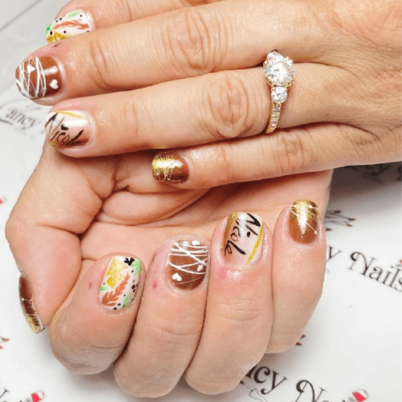 Gold Foil Accent Nail