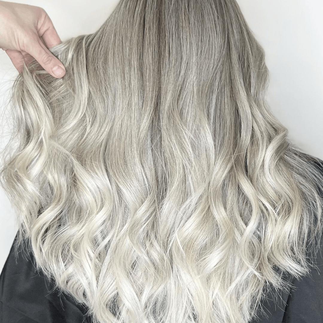 Mechas balayage platino