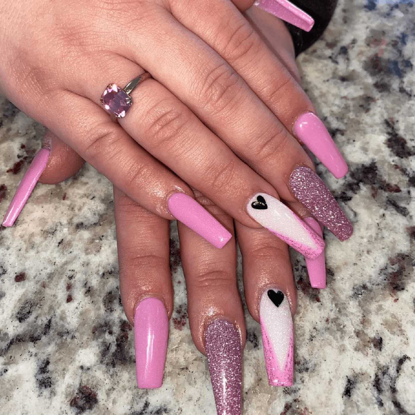 Pink Acrylic Nails