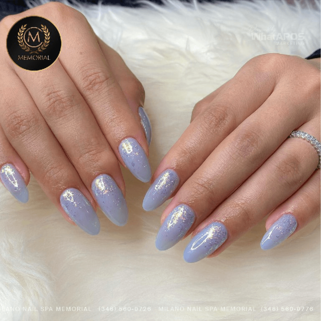 Almond Ombre Nails with Subtle Glitter