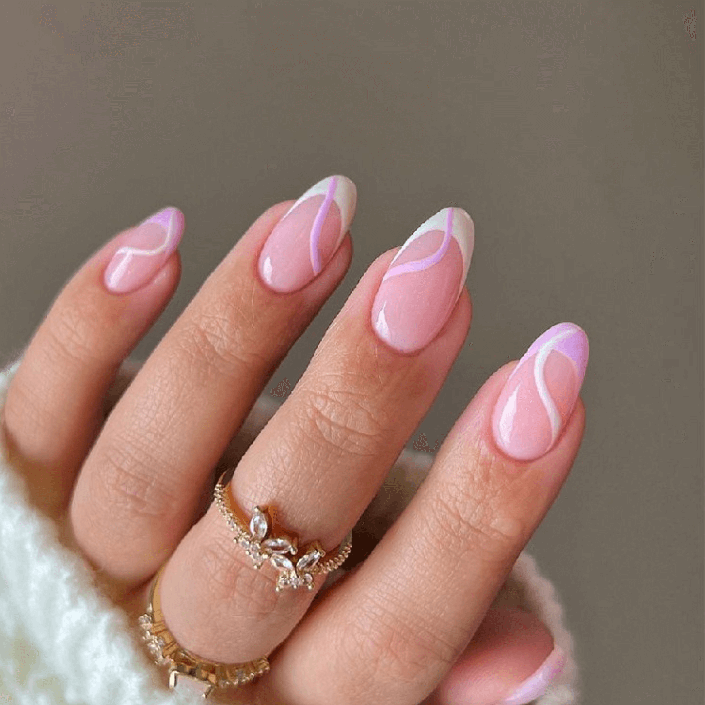 Short Almond French Tip Nails Designs