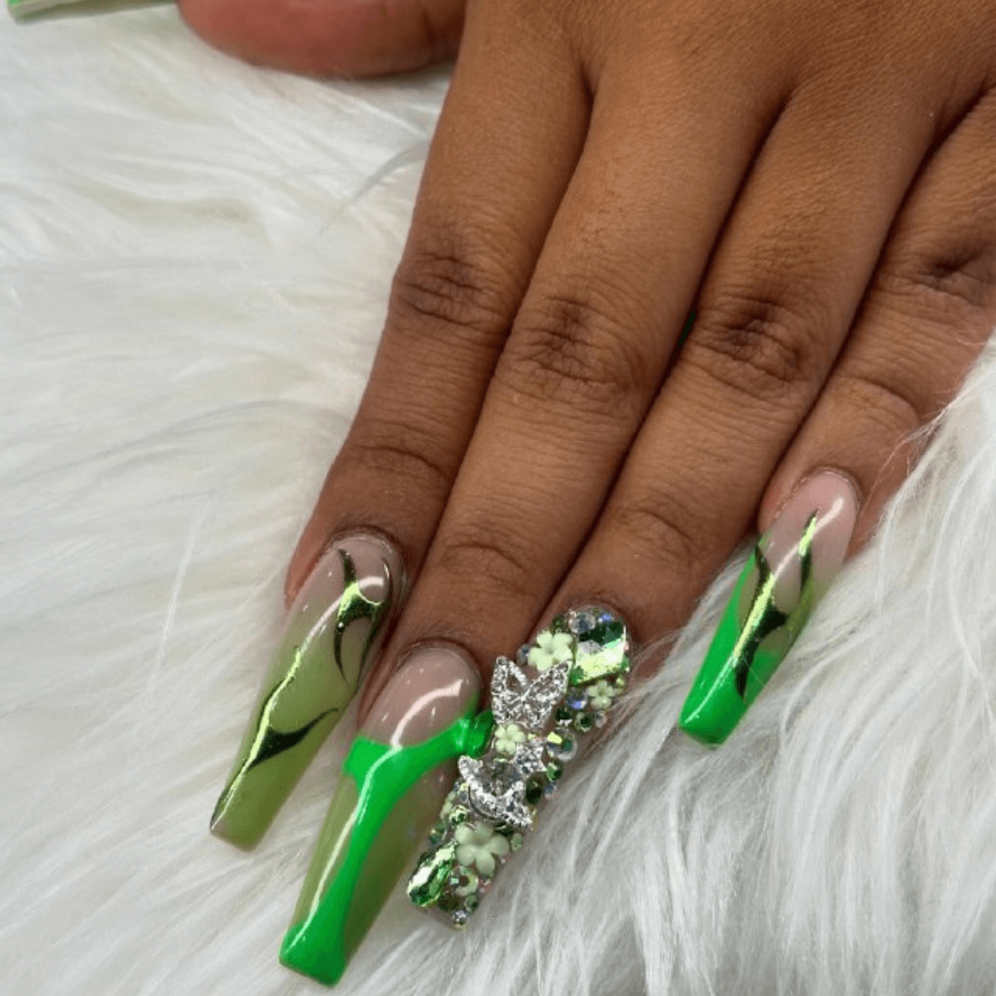 Neon Green Nails Designs