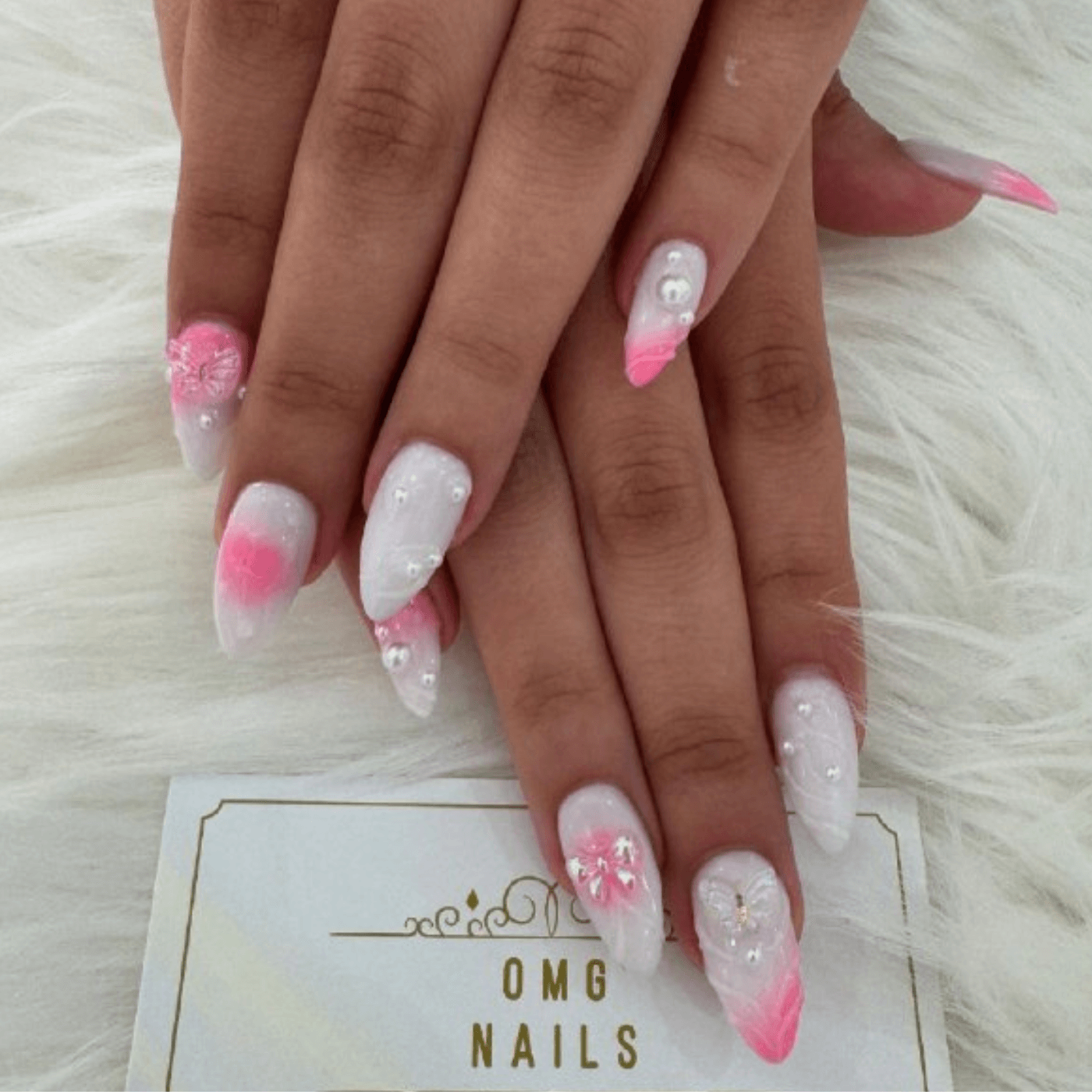 White Wedding Nails Designs