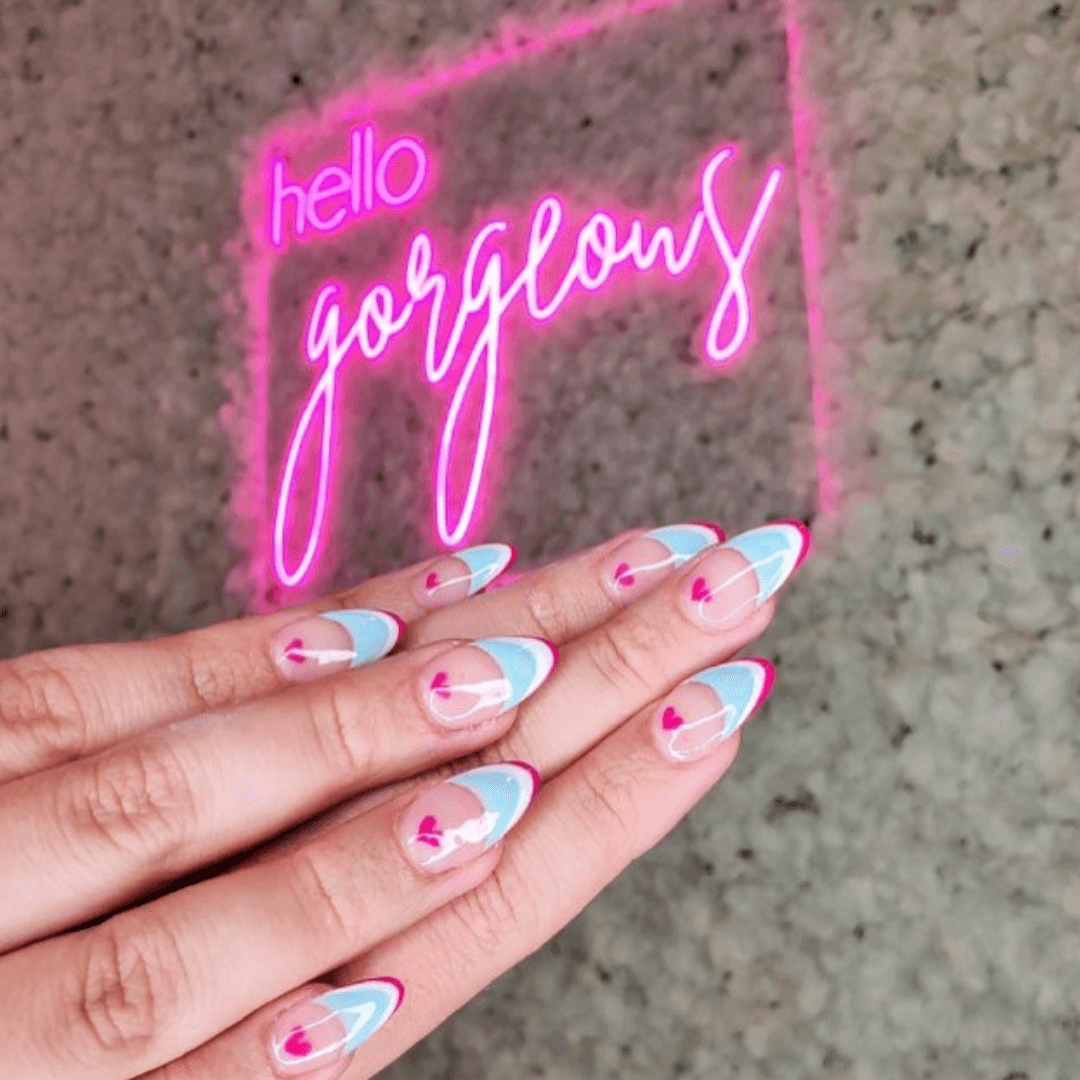 Summer Almond Nails in Neon Colors