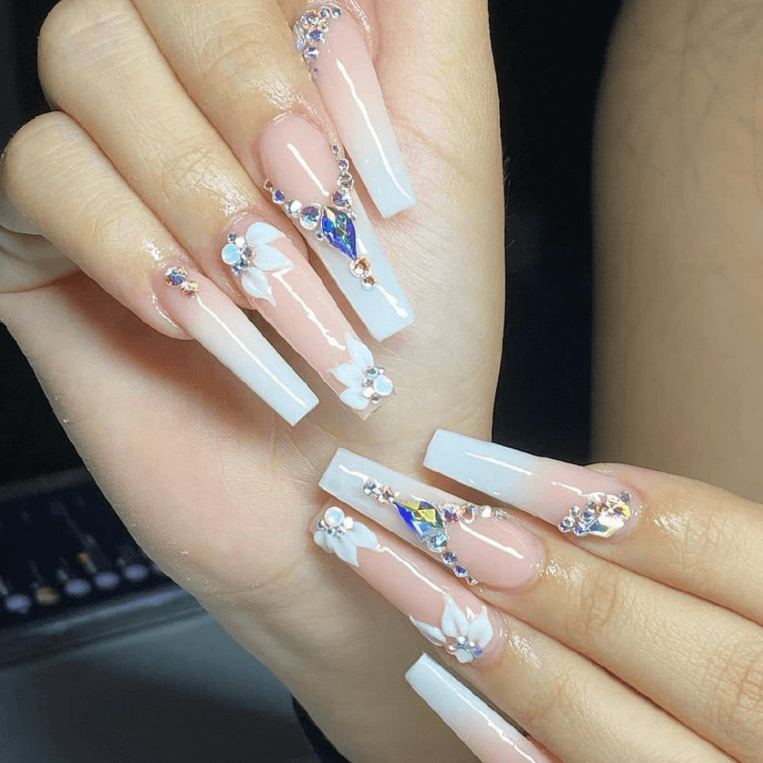 White Acrylic Nails