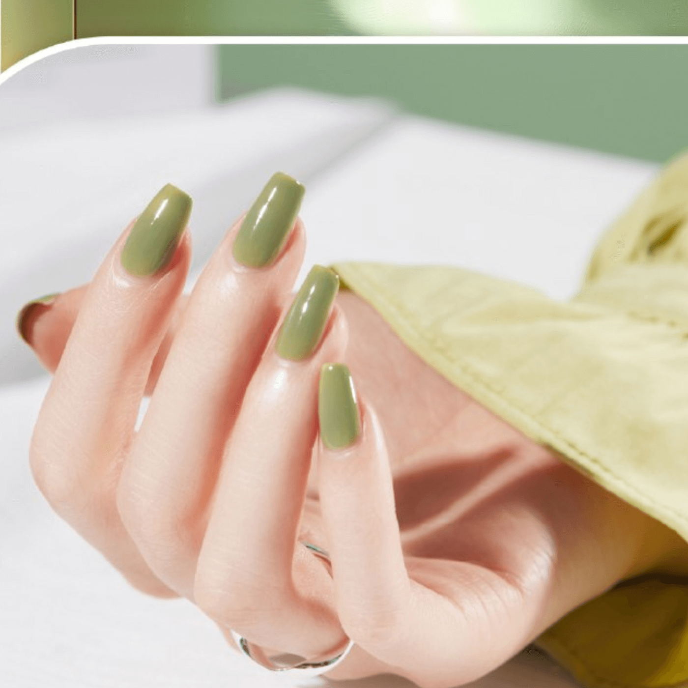 Classic Olive Green Nails