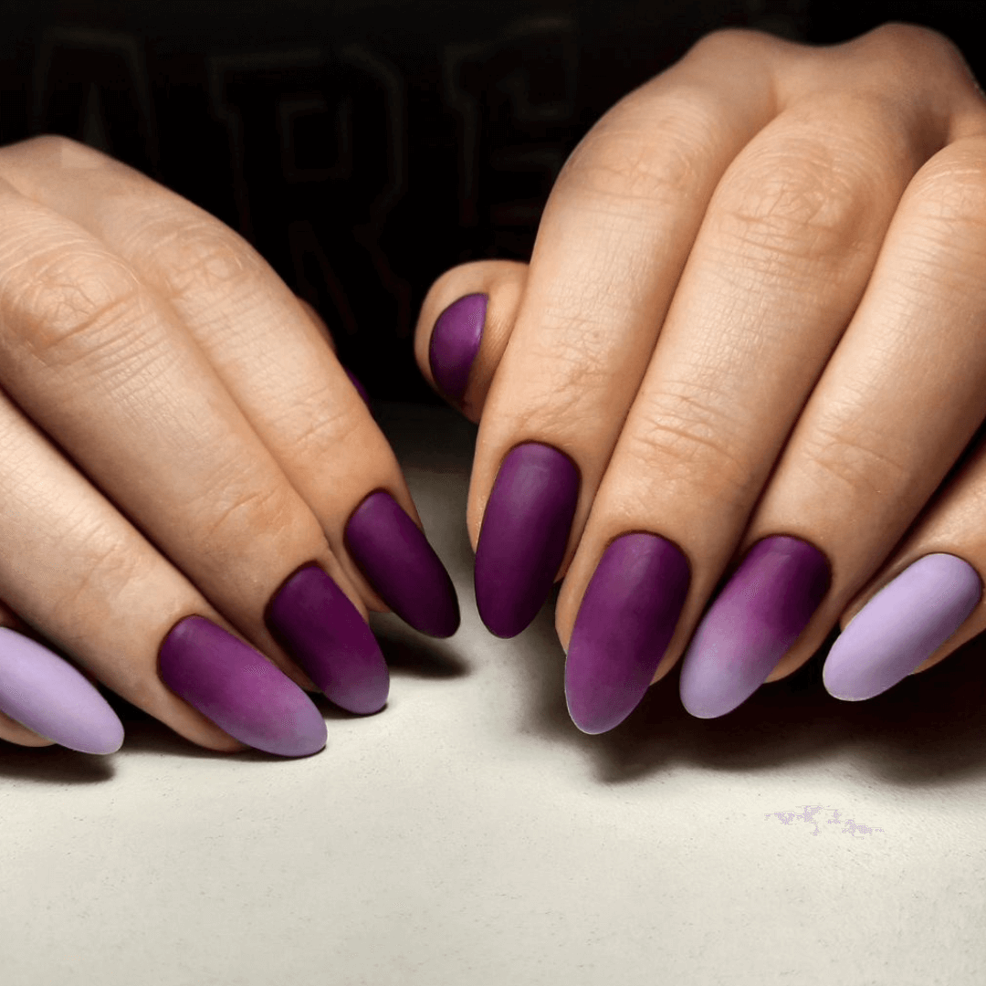 Dark Purple Ombre Nails