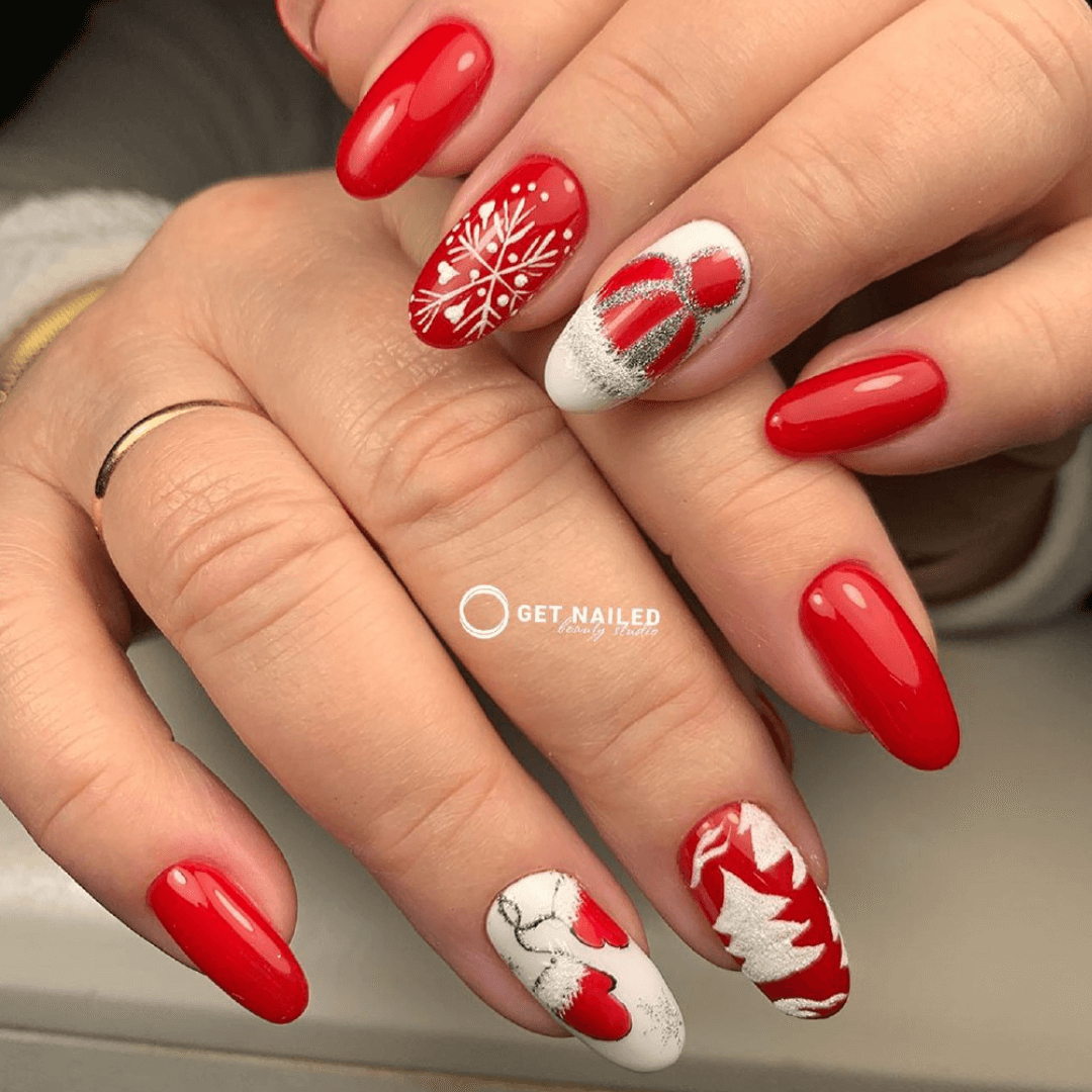 Uñas rojas para nochevieja