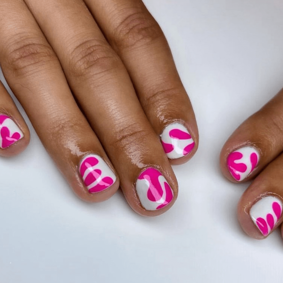 Pink And White Nails