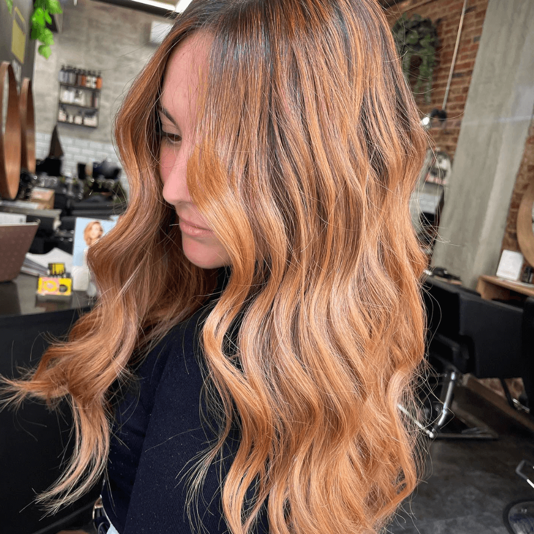 Balayage cobrizo claro