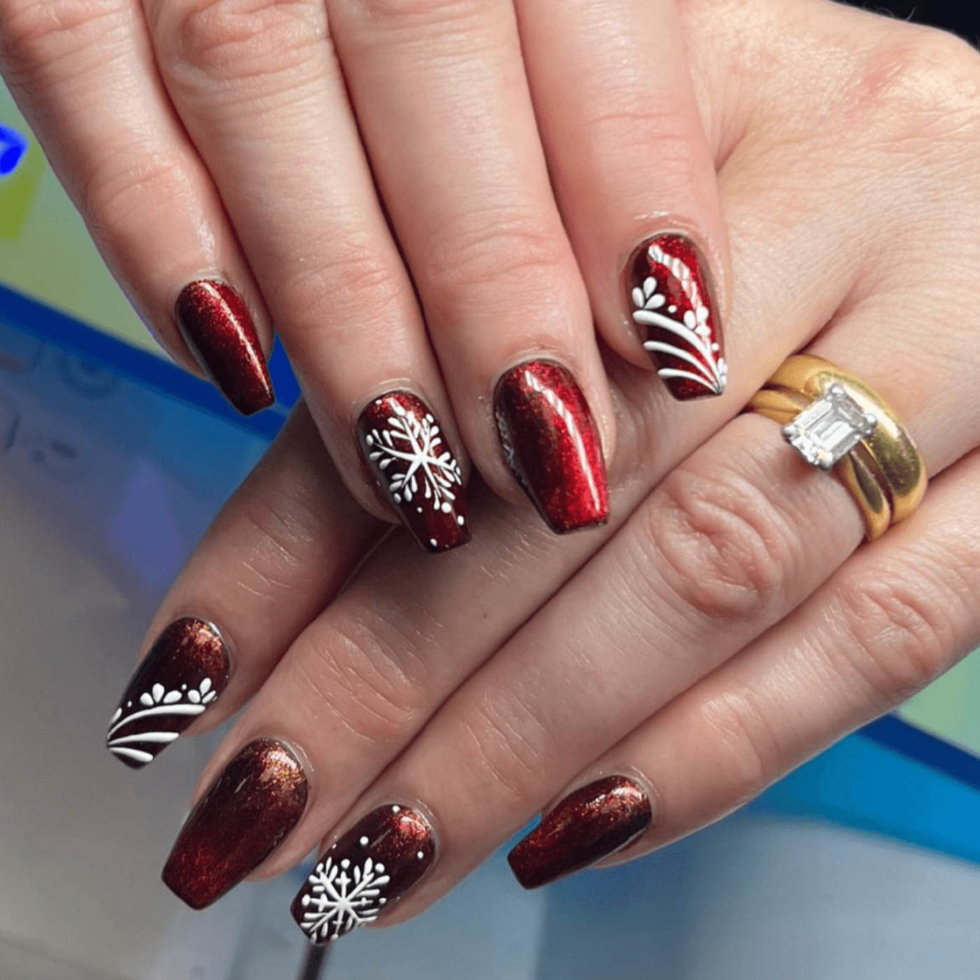 Christmas Ornament-Inspired Nails