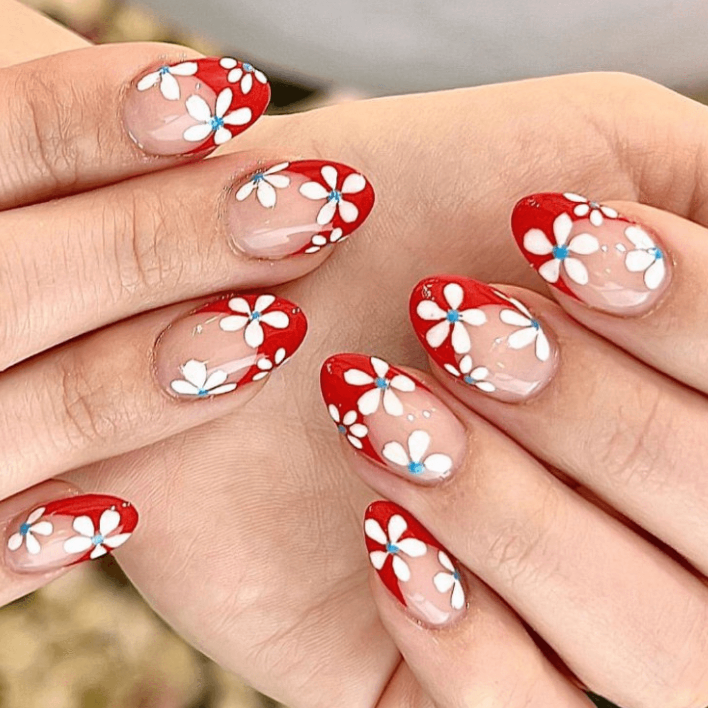 Red French Tip Nails