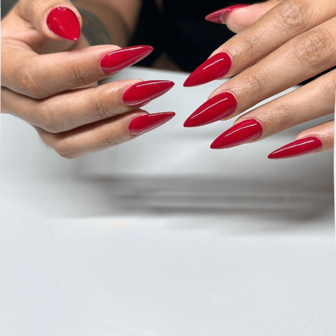 Striking red nails