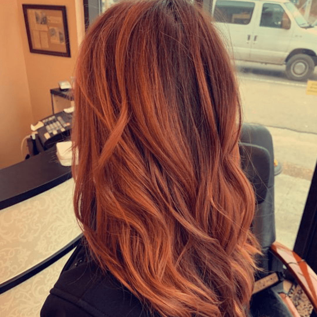 Red on red balayage