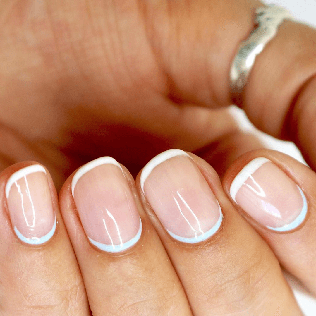 Nude Nails with White Tips