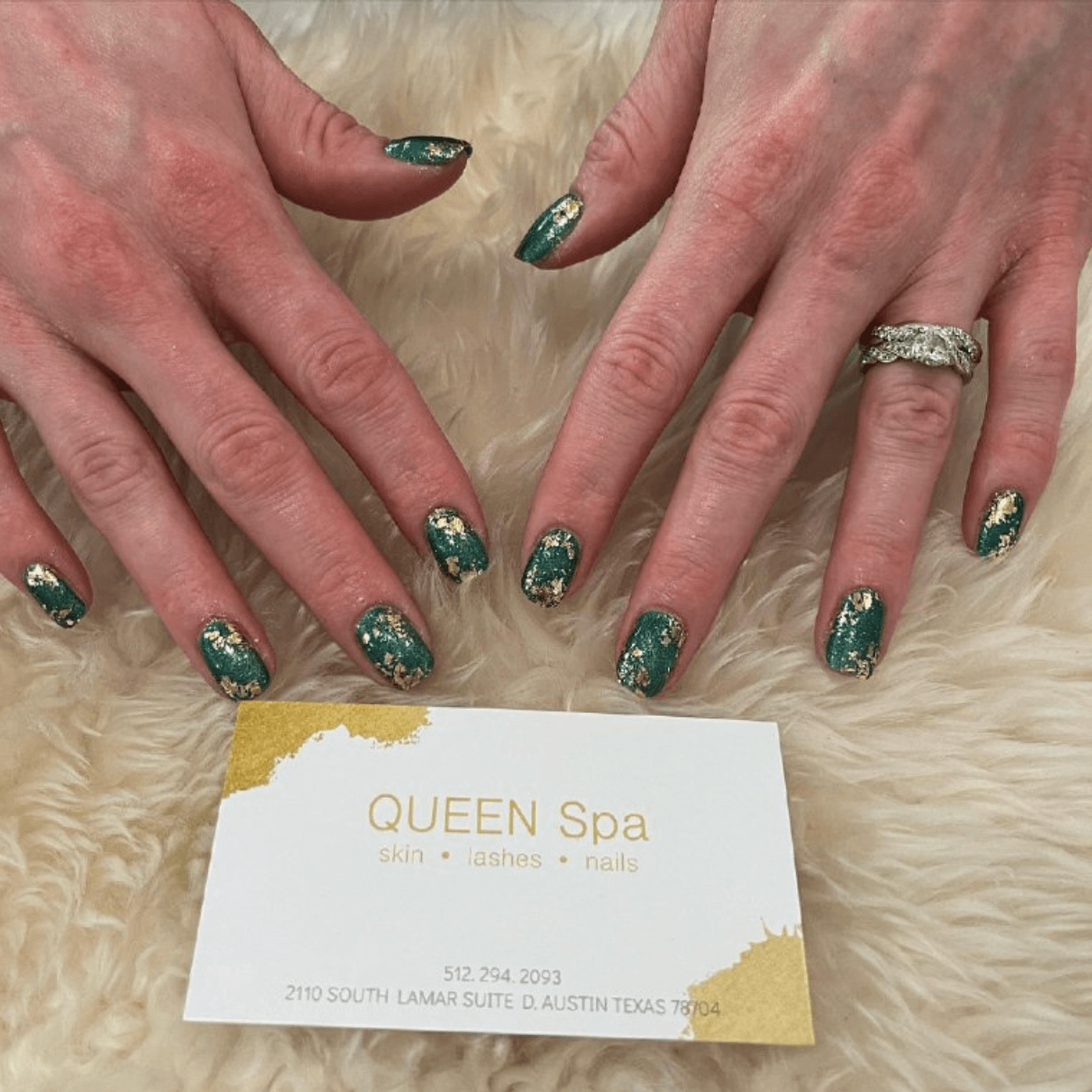 Dark Green and Gold Foil