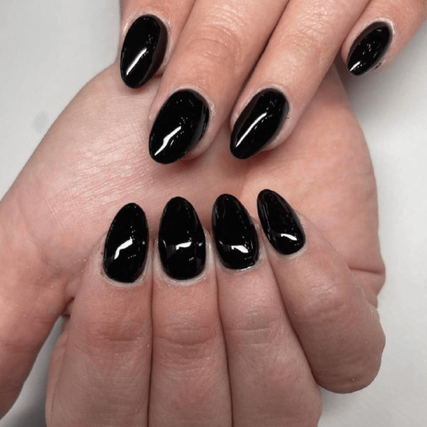 Black Oval Nails