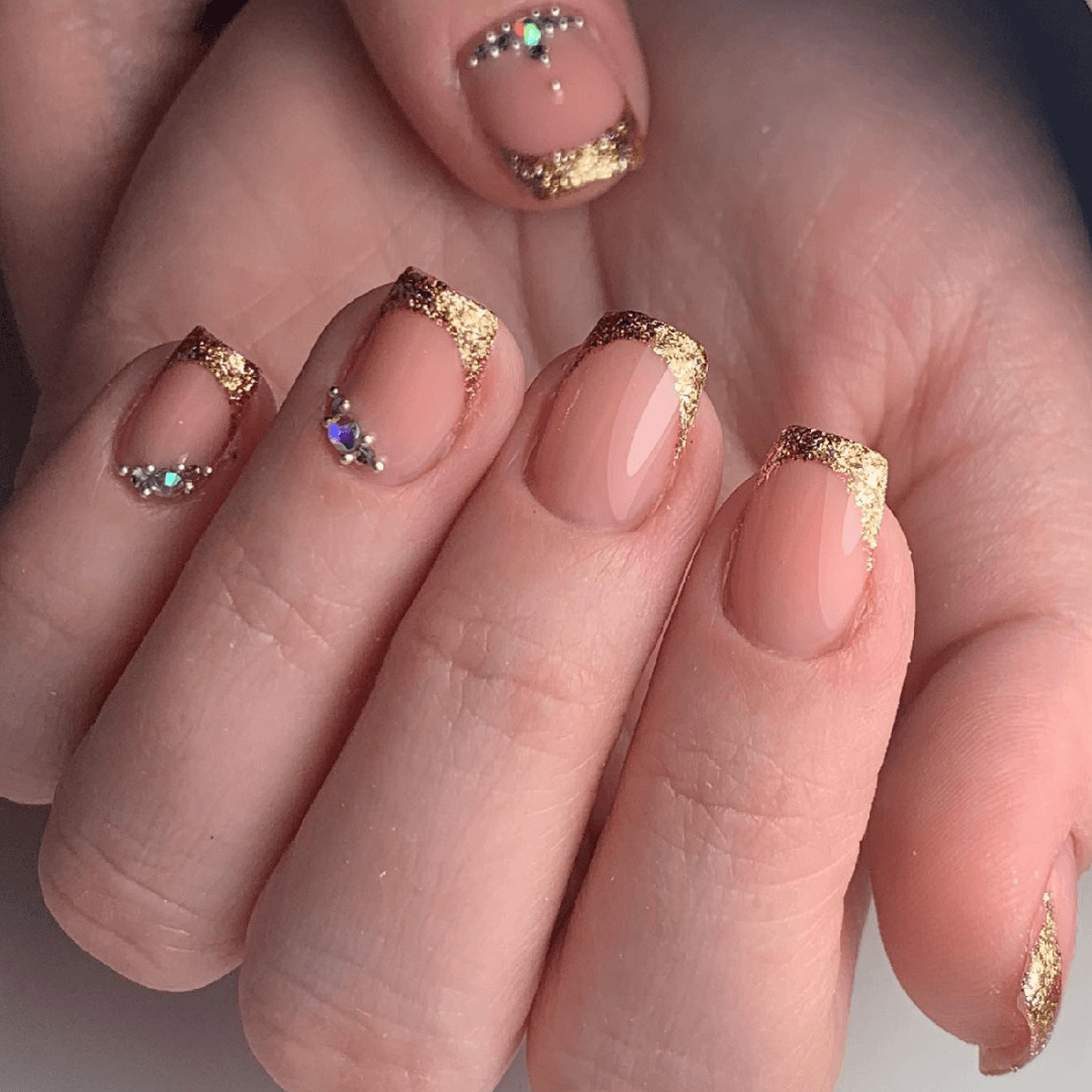 Classic french mani with a fall twist