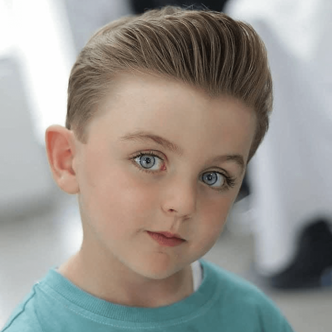 Little Boy Haircuts Side Brushed Top Undercut