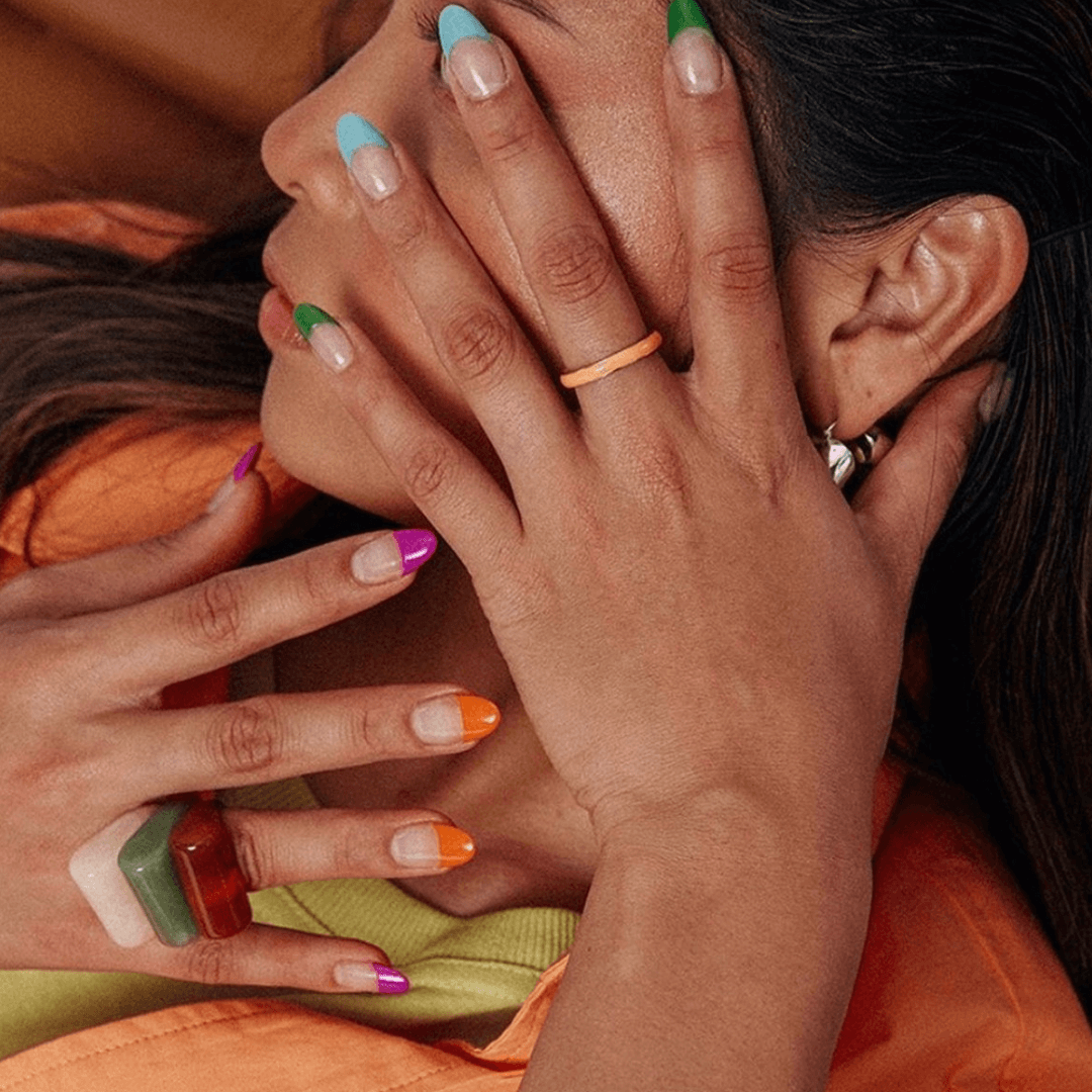 Nails with colorful french manicure