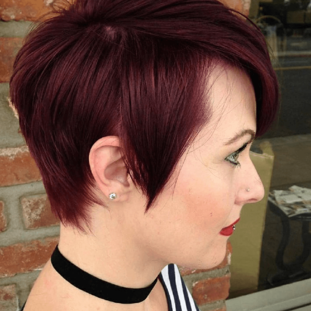 Red pixie cut