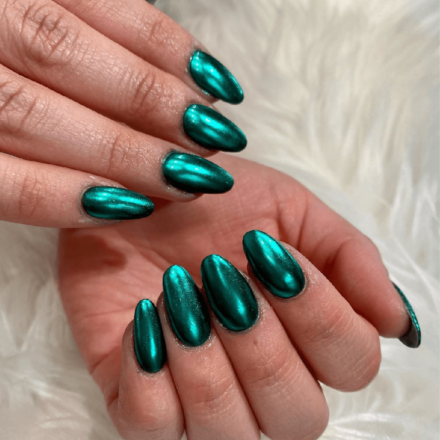 Green Chrome Nails