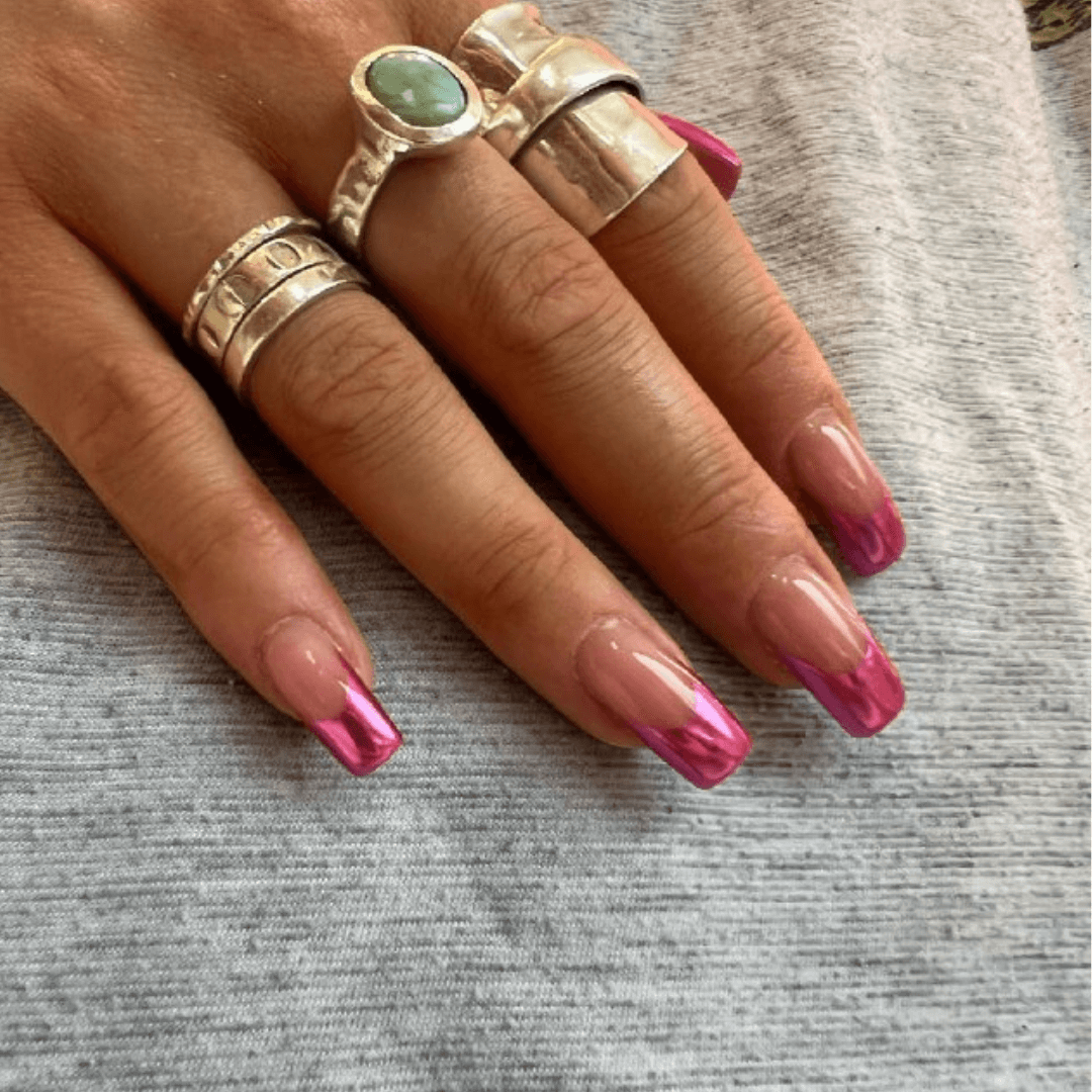 Pink square nails