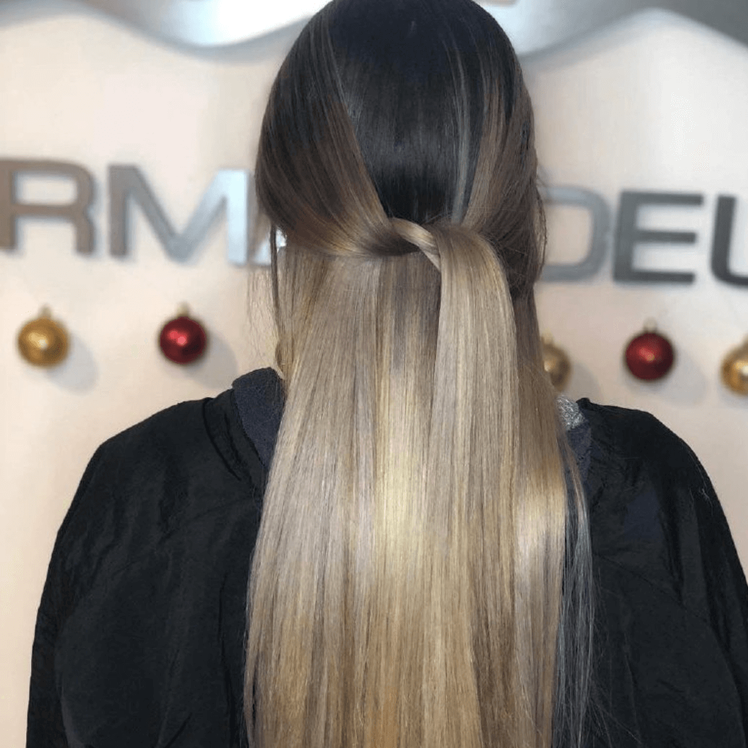 Brown to blonde balayage