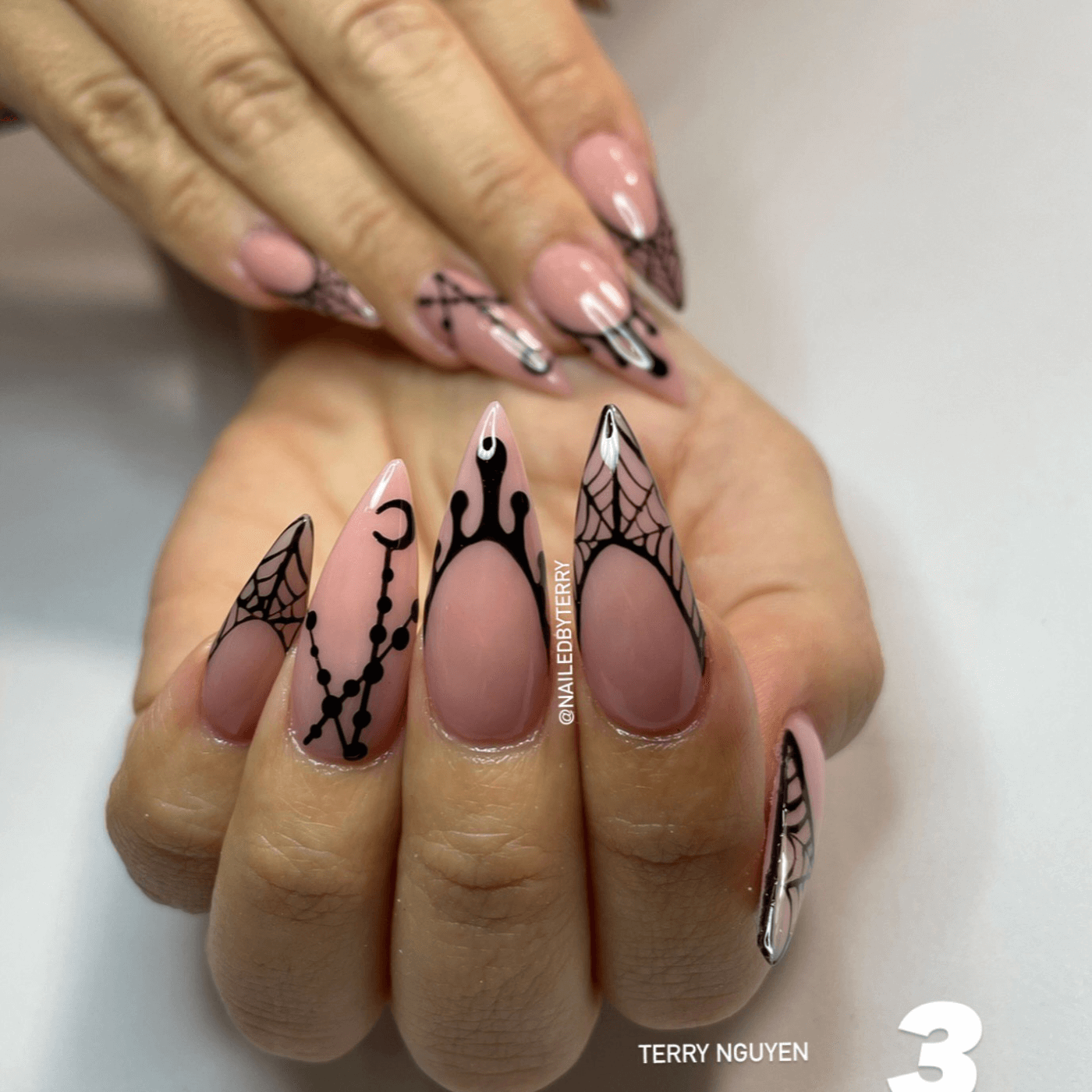 Classy Halloween Nails with French Tips