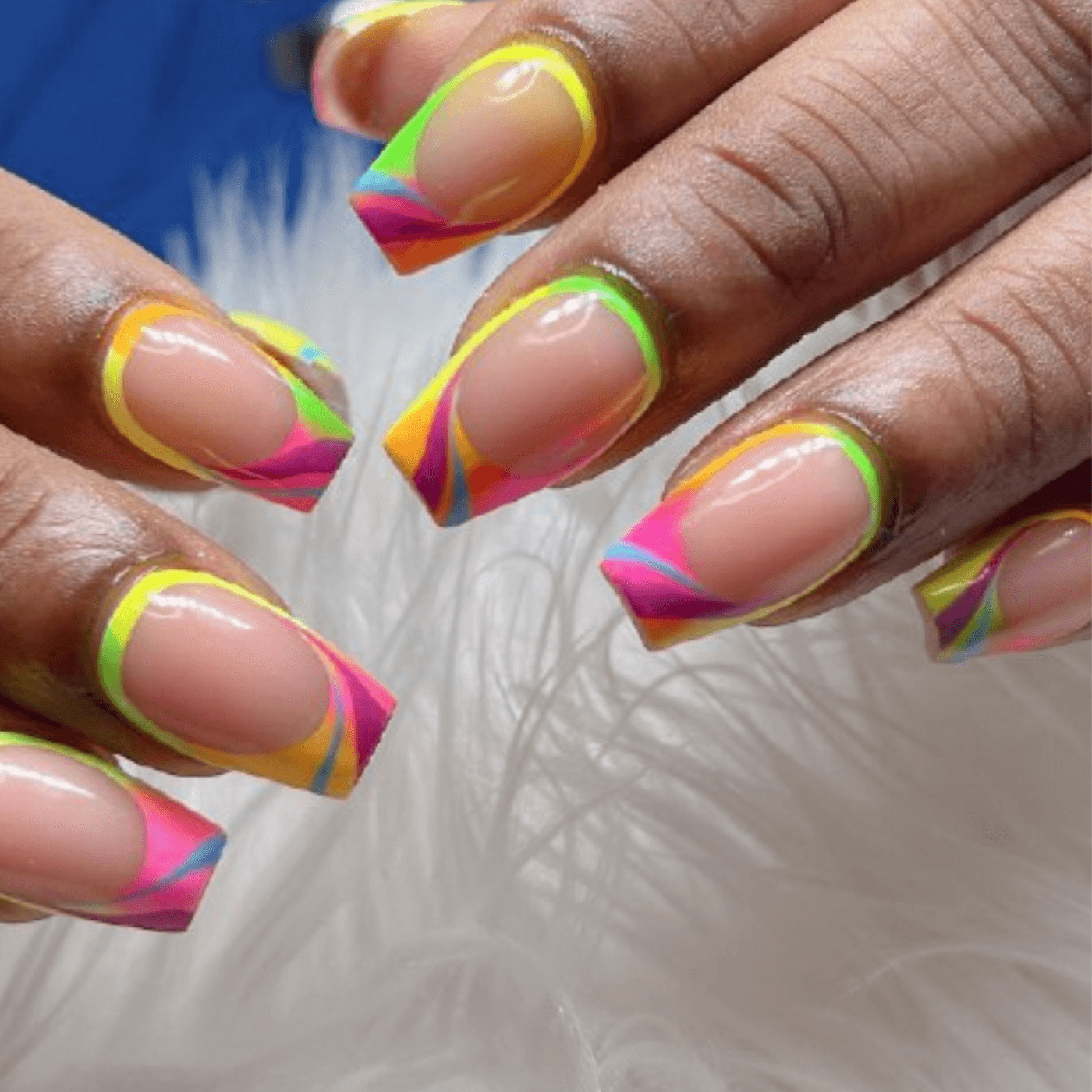 Negative Space Neon Nails