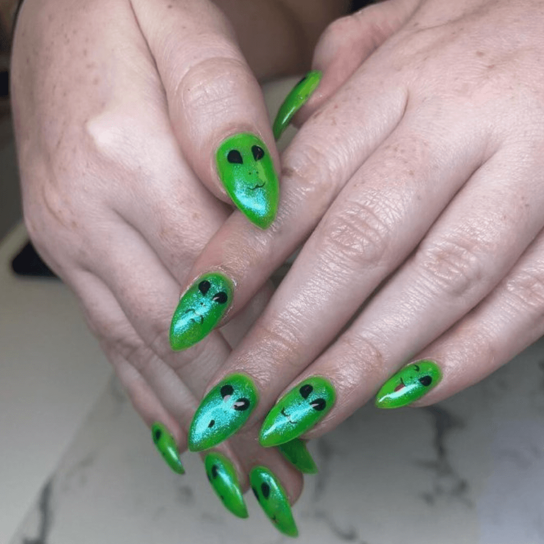 Neon Green Nail Art