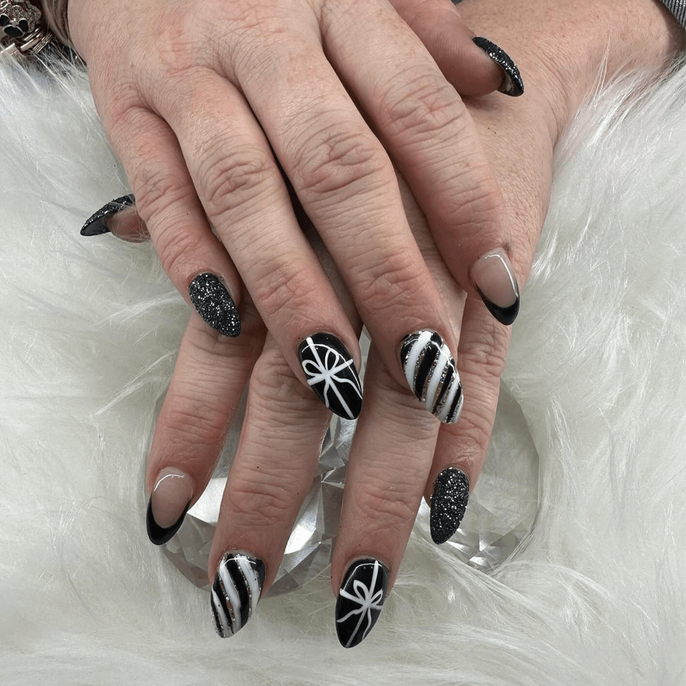 Black and White Winter Nails