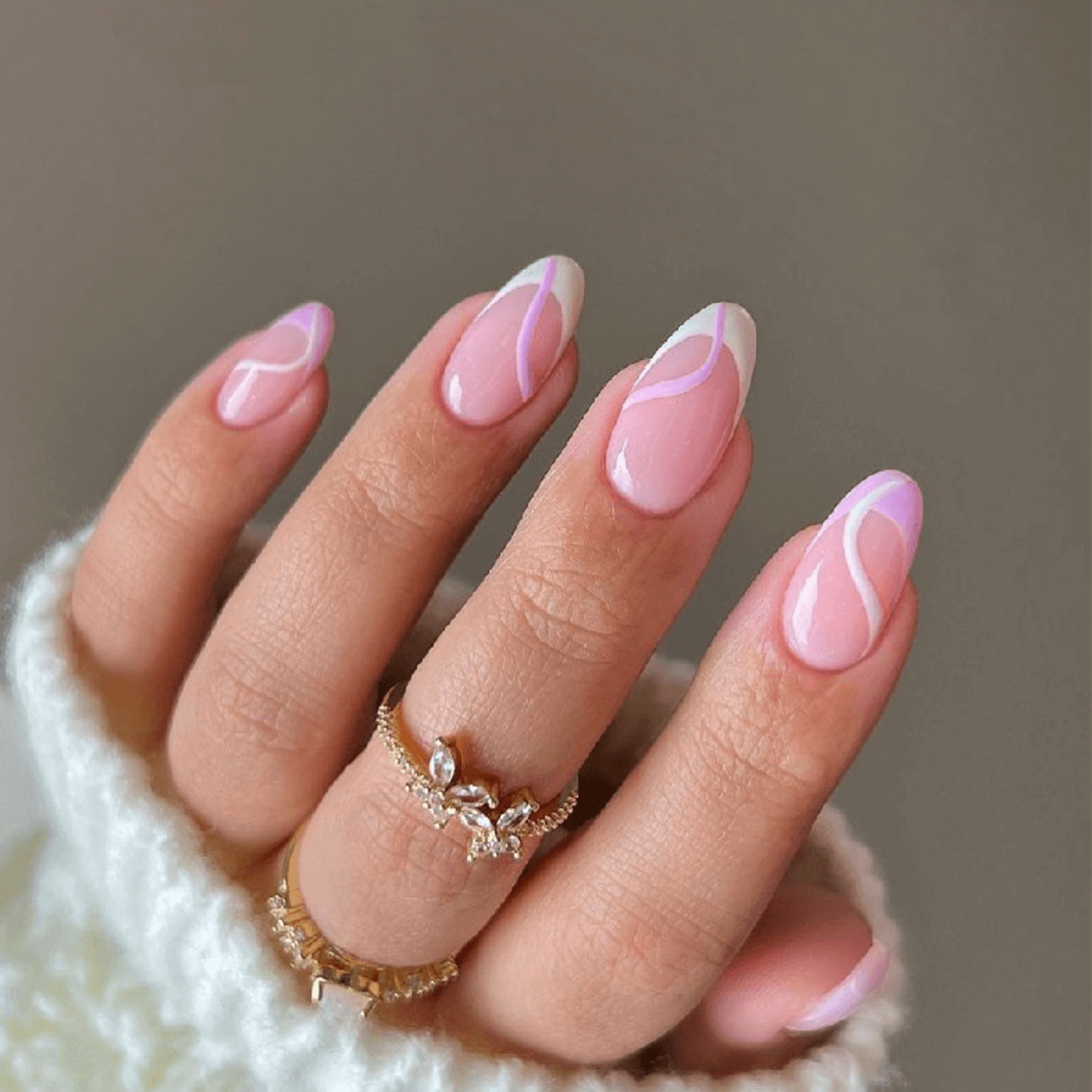 Short French Tips With Thin Line