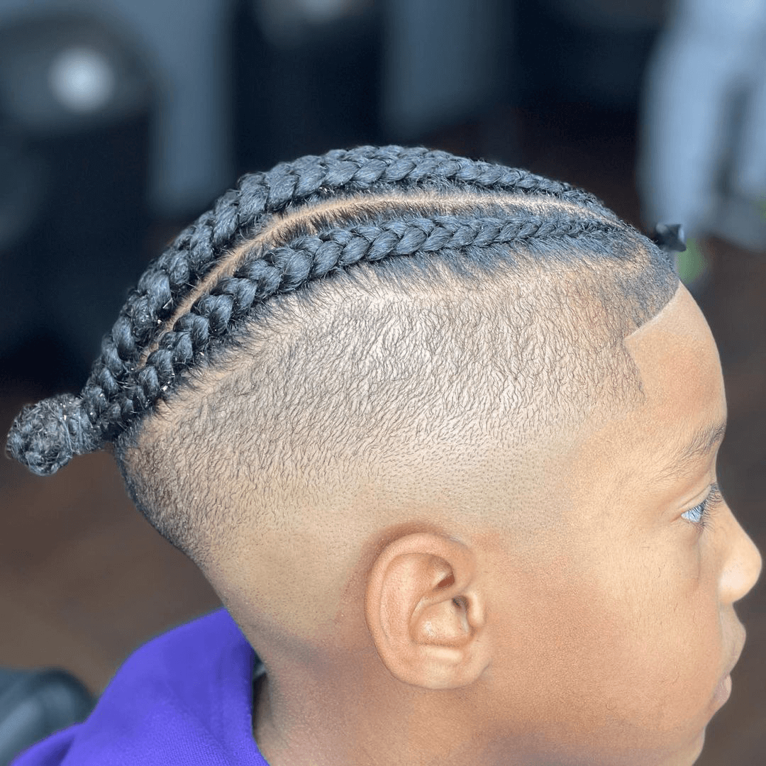 Braided Bun with Skin Fade