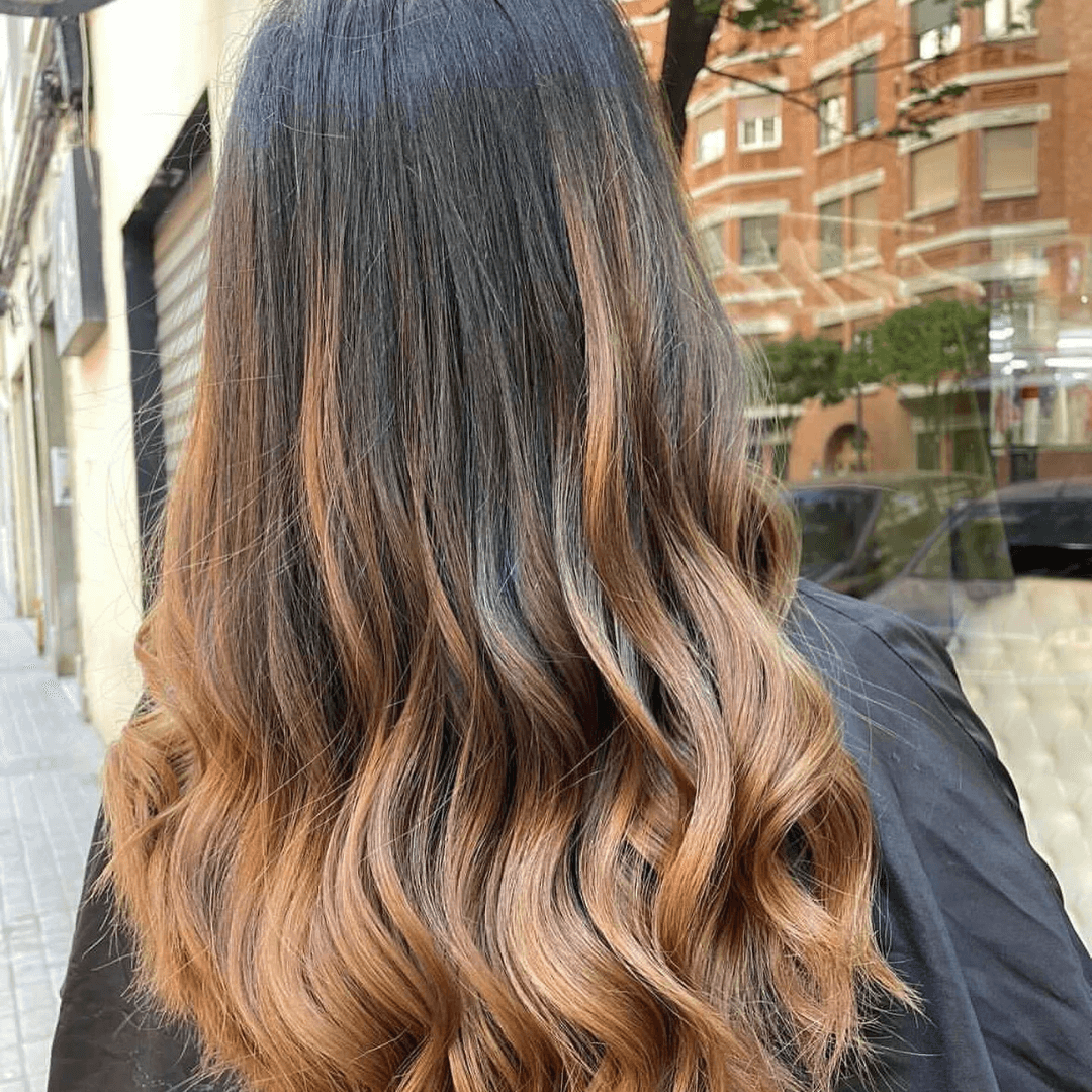 Castaño cabello rojo ombré